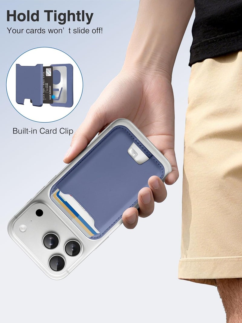 TopMade for Magsafe Wallet, Strongest Magnetic Card Holder for iPhone 17, iPhone 16/15/14/13/12 Series, Leather Magnetic Phone Wallet with Powerful Magnet, Card RFID Blocking, Fit 4 Cards, Purple - Image 4